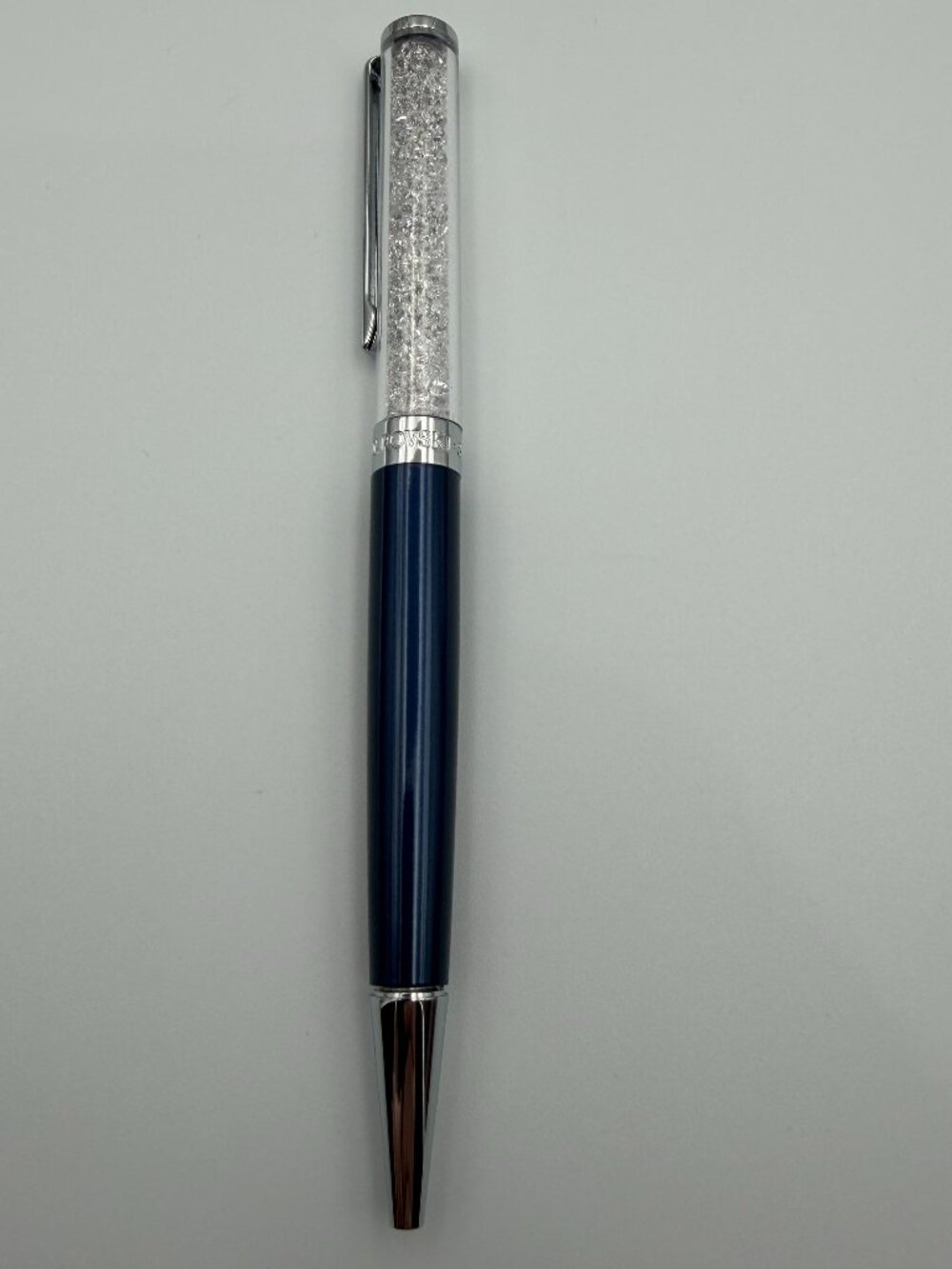 Swarovski Crystalline Blue/Chrome Plated Black Ink Ballpoint Pen 5351068 NIP